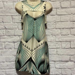 Geometric Pattern Tunic - By Red Leatherette- Sz Small